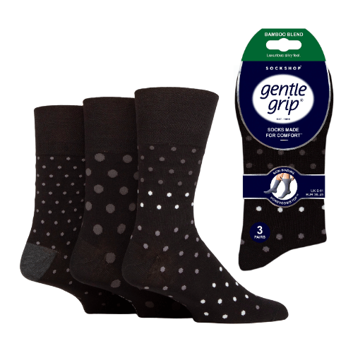 MENS GENTLE GRIP MONOCHROME ECLIPSE BAMBOO SOCKS