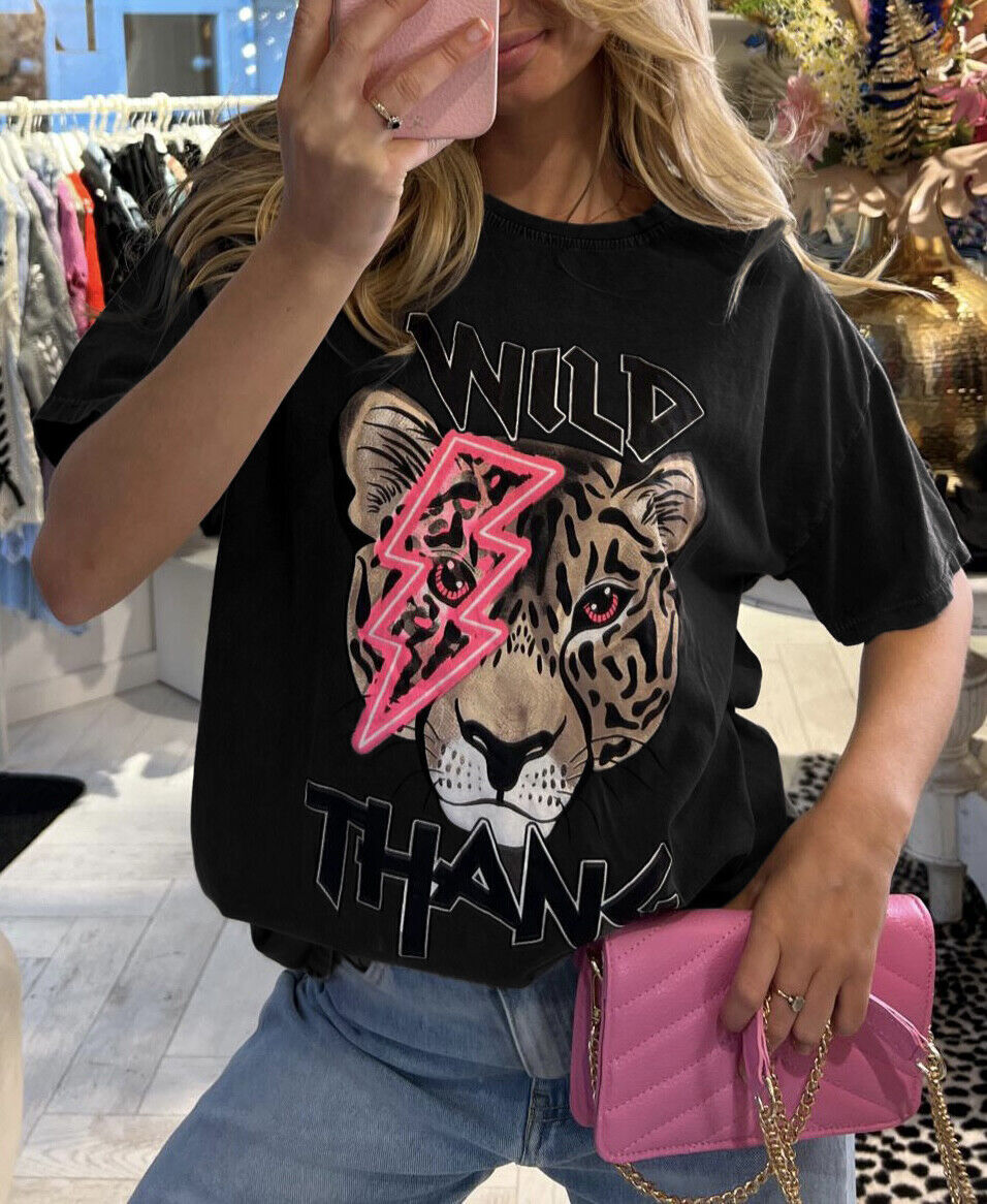 Ladies T Shirt Oversized Baggy Short Sleeve Slogan Wild Thang T-shirt Tee Tops