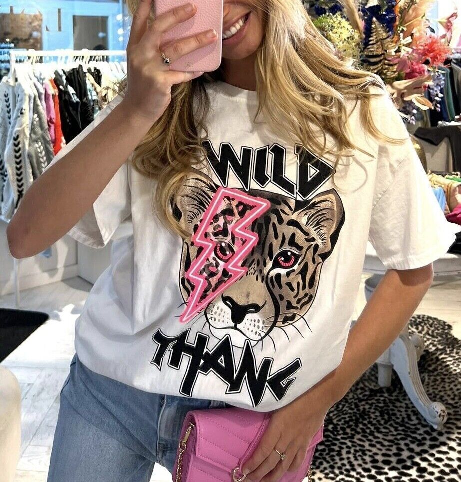 Ladies T Shirt Oversized Baggy Short Sleeve Slogan Wild Thang T-shirt Tee Tops