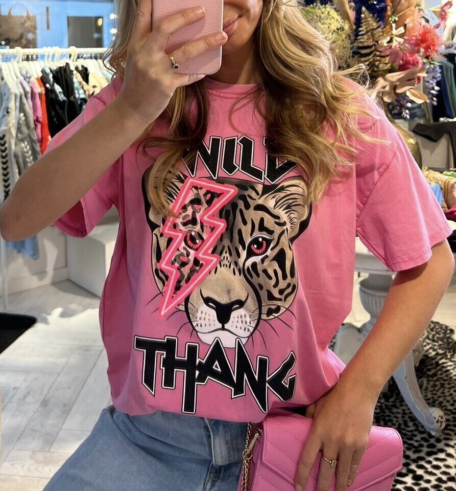 Ladies T Shirt Oversized Baggy Short Sleeve Slogan Wild Thang T-shirt Tee Tops